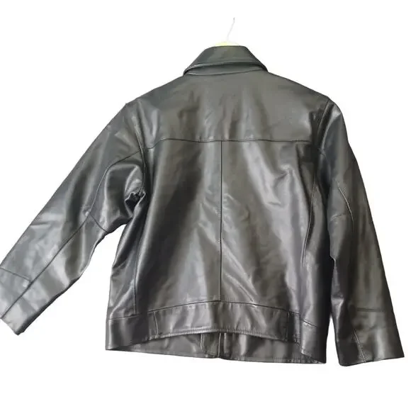 Vintage Y2K Leather Kids Jacket Medium 7-8